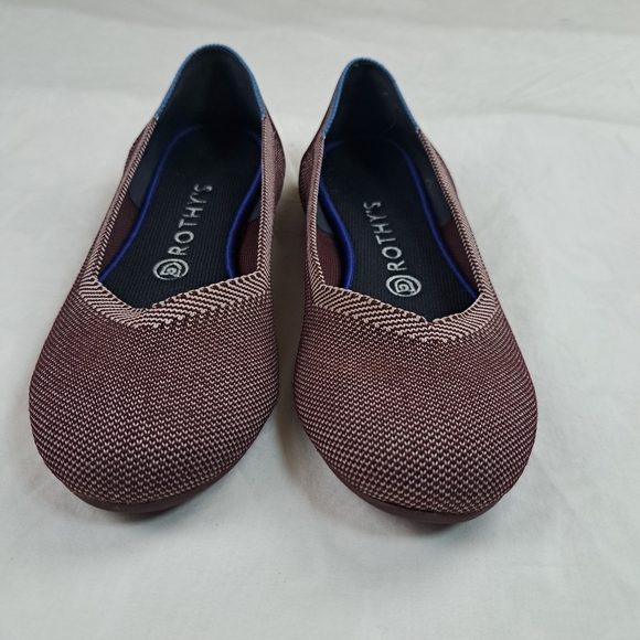 Rothy's Birdseye Plum Round Toe Flats Size 8.5W - Picture 2 of 10